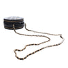 Chanel Quilted Glazed Lambskin Handle With Care Round Vanity Case with Chain Secondhand