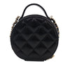 Chanel Quilted Glazed Lambskin Handle With Care Round Vanity Case with Chain Secondhand