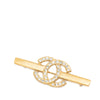 Chanel CC Gold Plated Strass Bar Brooch Secondhand