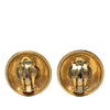 Chanel CC Gold Plated Logo Round Clip On Earrings Secondhand