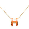 Secondhand Hermès Gold Plated Enamel Pop H Pendant Necklace
