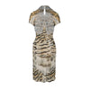 Secondhand Roberto Cavalli Feather Print Dress - '00s