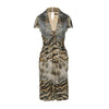 Secondhand Roberto Cavalli Feather Print Dress - '00s