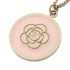 Chanel CC Gold Plated and Enamel Camellia Round Pendant Necklace Secondhand
