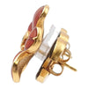 Chanel Gold Plated and Resin CC Flower Push Back Earrings Secondhand