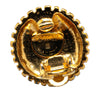 Chanel Gold Plated CC Round Clip On Earrings Secondhand