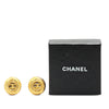 Chanel Gold Plated CC Round Clip On Earrings Secondhand