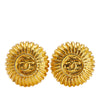Chanel Gold Plated CC Round Clip On Earrings Secondhand