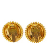Chanel Gold Plated CC Round Clip On Earrings Secondhand