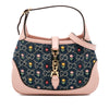 Gucci Limited Edition Mini GG Denim Embroidered Floral Jackie 1961 Crossbody Secondhand