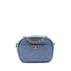 Chanel Small Quilted Metallic Goatskin Casual Trip Camera Bag Secondhand