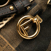 Fendi Zucca Pequin Jaquard and Straw Mon Tresor Bucket Bag Secondhand