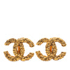 Secondhand Chanel CC Gold Plated Lava Clip On Earrings