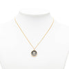 Chanel CC Gold Plated and Enamel Round Pendant Necklace Secondhand