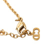 Dior Gold Plated Strass Logo Medallion Pendant Necklace Secondhand