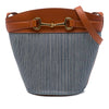 Celine Striped Canvas Crecy Bucket Bag Secondhand