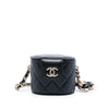 Chanel Mini Quilted Lambskin Round Vanity Case with Chain Secondhand