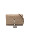 Saint Laurent Small Croc Embossed Leather Monogram Kate Tassel Crossbody Secondhand