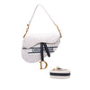 Secondhand Dior Perforated Oblique Embossed Calfskin Saddle Bag