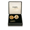 Chanel CC Gold Plated Round Clip On Earrings Secondhand