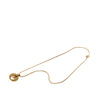 Dior Gold Plated Logo Oval Pendant Necklace Secondhand