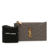 Saint Laurent Grain De Poudre Chevron Monogram Fragments Zippered Card Case Secondhand