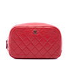 Chanel Medium CC Quilted Lambskin Curvy Cosmetic Pouch Secondhand