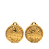 Chanel Gold Plated 31 Rue Cambon Round Clip On Earrings Secondhand