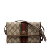 Gucci GG Supreme Web Ophidia Trifold Wallet on Strap Secondhand