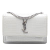 Secondhand Saint Laurent Mini Croc Embossed Leather Monogram Sunset Wallet on Chain