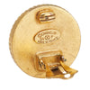 Chanel Gold Plated and Enamel CC Round Button Clip On Earrings Secondhand