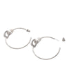 Dior Stainless Steel and Crystal CD Lock Hoop Earrings Secondhand