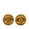 Secondhand Chanel CC Gold Plated Arabesque Round Clip On Earrings