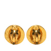 Secondhand Chanel CC Gold Plated Arabesque Round Clip On Earrings