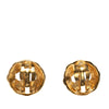 Chanel Gold Plated CC Round Clip On Earrings Secondhand