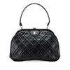 Chanel CC Quilted Lambskin Kiss Lock Frame Top Handle Bag Secondhand