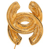 Chanel CC Gold Plated Quilted Brooch Secondhand