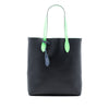 Burberry Grained Leather and Haymarket Check Coated Canvas Reversible North South Tote Secondhand