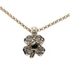 Chanel Gold Plated Crystal Clover Pendant Necklace Secondhand