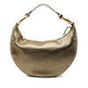 Gucci Medium Metallic Leather Bamboo Ring Hobo Secondhand