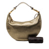 Gucci Medium Metallic Leather Bamboo Ring Hobo Secondhand