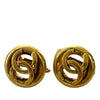 Secondhand Chanel CC Gold Plated Round Clip On Earrings