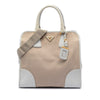 Secondhand Prada Saffiano Trimmed Canvas Canapa Satchel