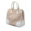 Secondhand Prada Saffiano Trimmed Canvas Canapa Satchel
