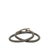 Hermès Palladium Plated and Woven Leather Jumbo Hook Double Tour Bracelet Secondhand