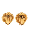 Chanel CC Gold Plated Flower Clip On Earrings Secondhand