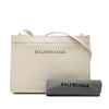 Balenciaga Leather Perforated Logo Navy Pochette Crossbody Secondhand