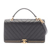 Chanel Chevron Lambskin Stitched Chain Top Handle Flap Secondhand