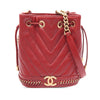 Chanel Paris Cosmopolite Small Chevron Lambskin Bucket Bag Secondhand
