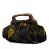 Miu Miu Canvas Camouflage Floral Wood Frame Top Handle Bag Secondhand